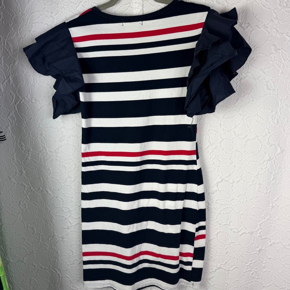 MUY MUY Fancy Collection Women's Striped Graphic T Shirt Dress Ruffle Sleeve - Picture 5 of 7